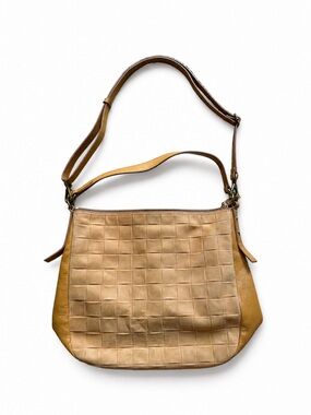 Foasil Woven Leather Crossbody Bag in Tan